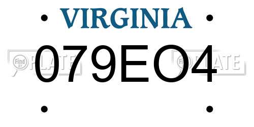 079EO4 Virginia License Plate