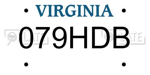 079HDB Virginia License Plate