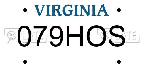 079HOS Virginia License Plate