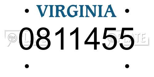 0811455 Virginia License Plate