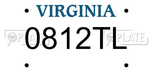 0812TL Virginia License Plate