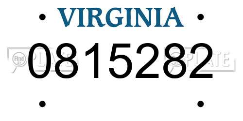 0815282 Virginia License Plate