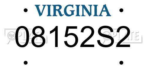 08152S2 Virginia License Plate