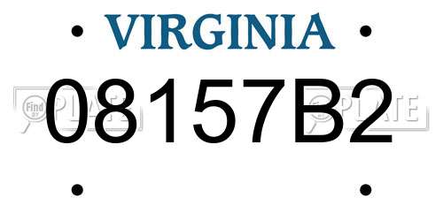 08157B2 Virginia License Plate