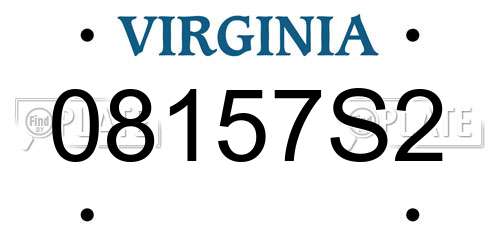 08157S2 Virginia License Plate