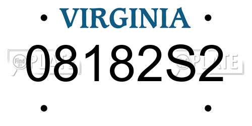 08182S2 Virginia License Plate