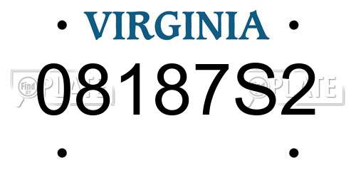 08187S2 Virginia License Plate