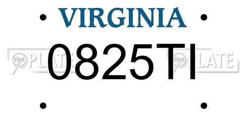 0825TI Virginia License Plate