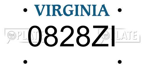 0828ZI Virginia License Plate