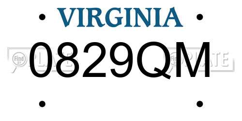0829QM Virginia License Plate