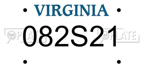 082S21 Virginia License Plate