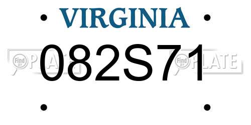 082S71 Virginia License Plate