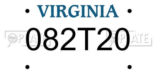 082T20 Virginia License Plate