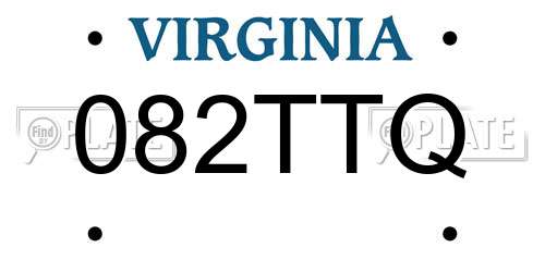 082TTQ Virginia License Plate