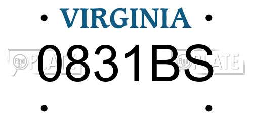 0831BS Virginia License Plate
