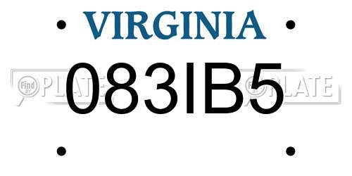 083IB5 Virginia License Plate