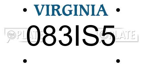 083IS5 Virginia License Plate