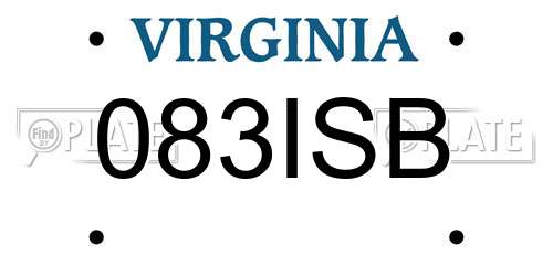 083ISB Virginia License Plate