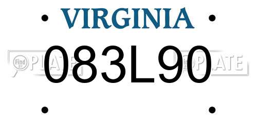 083L90 Virginia License Plate