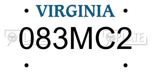 083MC2 Virginia License Plate