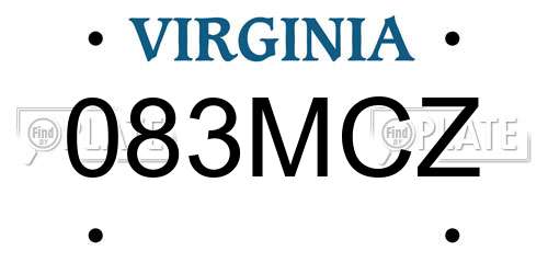 083MCZ Virginia License Plate