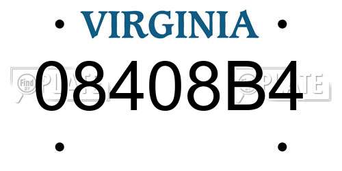 08408B4 Virginia License Plate