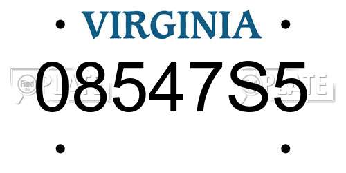 08547S5 Virginia License Plate