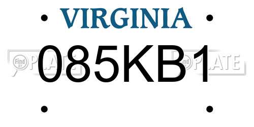 085KB1 Virginia License Plate