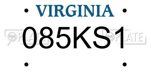085KS1 Virginia License Plate