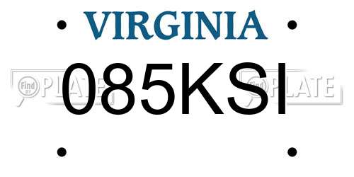 085KSI Virginia License Plate