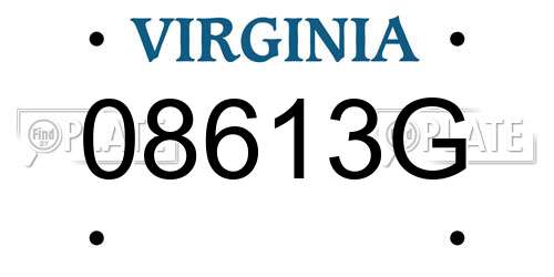 08613G Virginia License Plate