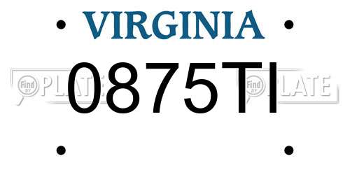 0875TI Virginia License Plate