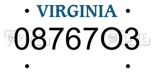08767O3 Virginia License Plate