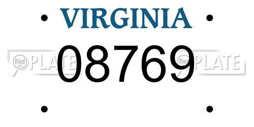 08769 Virginia License Plate