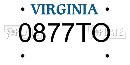 0877TO Virginia License Plate