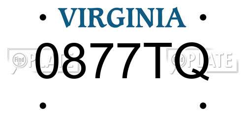0877TQ Virginia License Plate