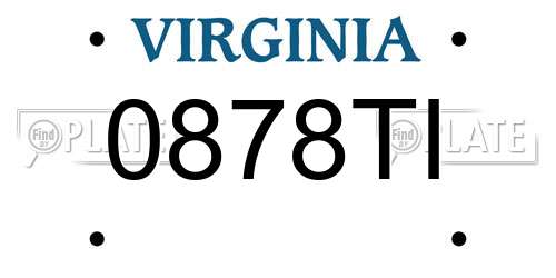 0878TI Virginia License Plate
