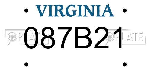087B21 Virginia License Plate