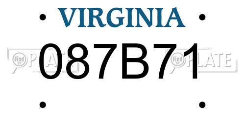 087B71 Virginia License Plate
