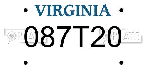 087T20 Virginia License Plate