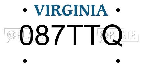 087TTQ Virginia License Plate