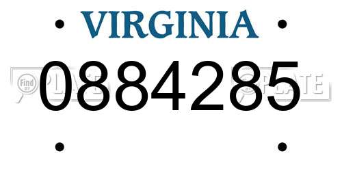 0884285 Virginia License Plate