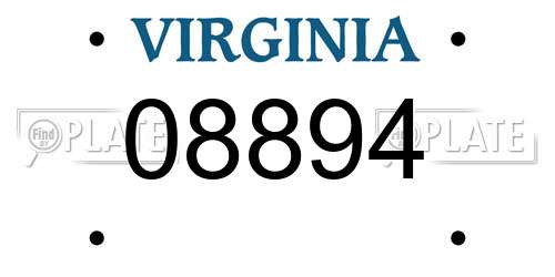 08894 Virginia License Plate