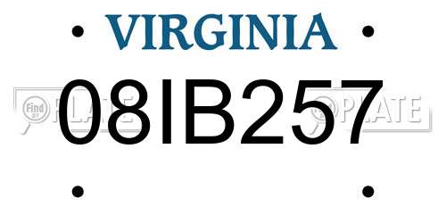 08IB257 Virginia License Plate