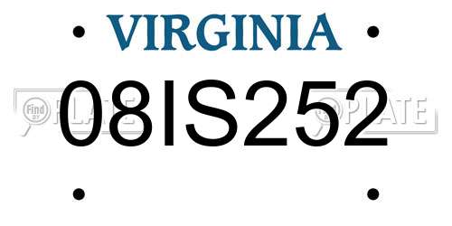 08IS252 Virginia License Plate