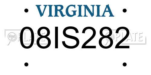 08IS282 Virginia License Plate