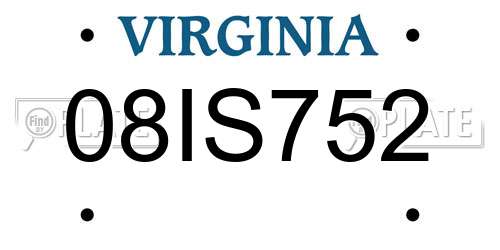 08IS752 Virginia License Plate