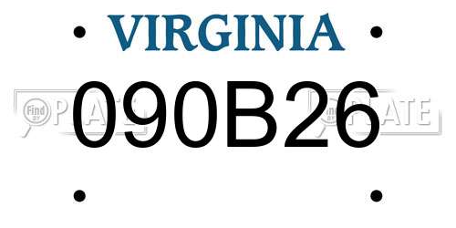 090B26 Virginia License Plate