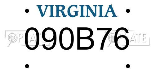 090B76 Virginia License Plate