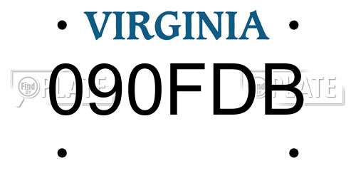 090FDB Virginia License Plate